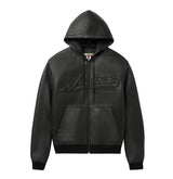 SCRIPT NAPPA LEATHER HOODIE