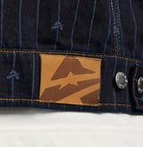LOGO PINSTRIPE DENIM TRUCKER JACKET