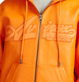 SCRIPT NAPPA LEATHER HOODIE