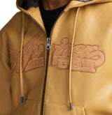 SCRIPT NAPPA LEATHER HOODIE