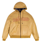 SCRIPT NAPPA LEATHER HOODIE