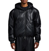NAPPA LEATHER PUFFER HOODIE