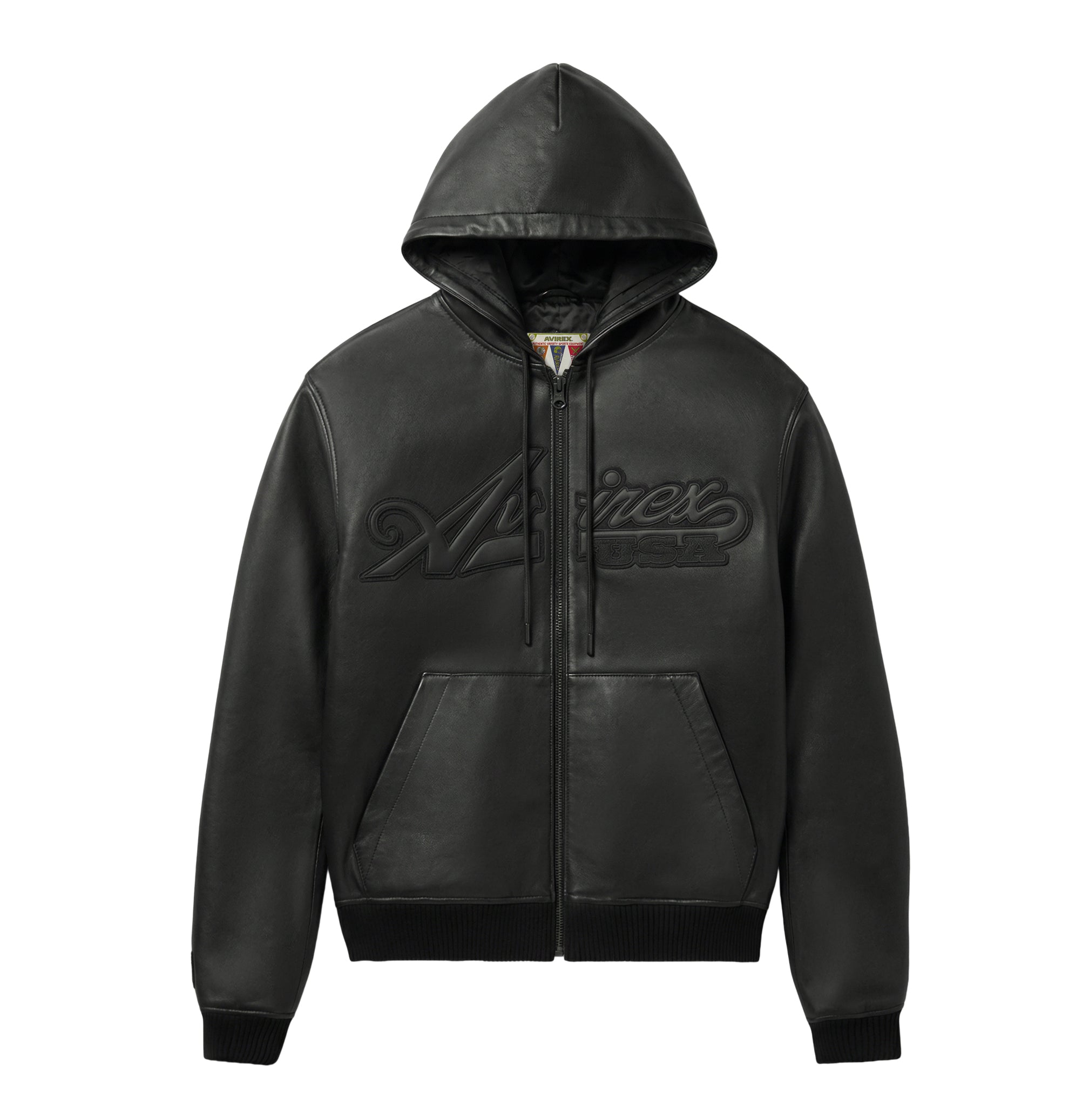 SCRIPT NAPPA LEATHER HOODIE – Avirex
