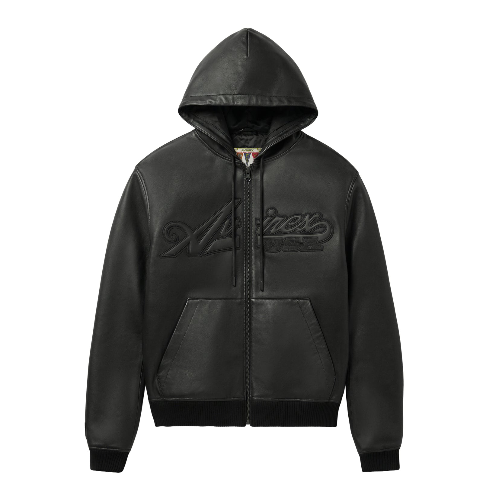 SCRIPT NAPPA LEATHER HOODIE – Avirex
