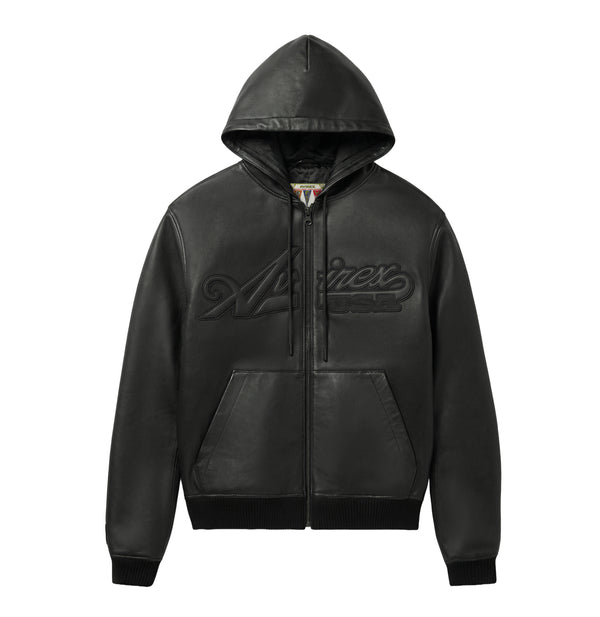 SCRIPT NAPPA LEATHER HOODIE – Avirex