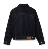 LOGO PINSTRIPE DENIM TRUCKER JACKET