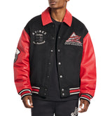 TEAM EAGLE WOOL LEATHER JACKET