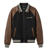 NAVAL VARSITY WOOL LEATHER JACKET