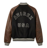 NAVAL VARSITY WOOL LEATHER JACKET