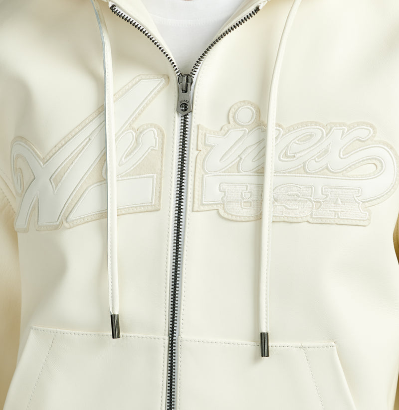 SCRIPT NAPPA LEATHER HOODIE – Avirex