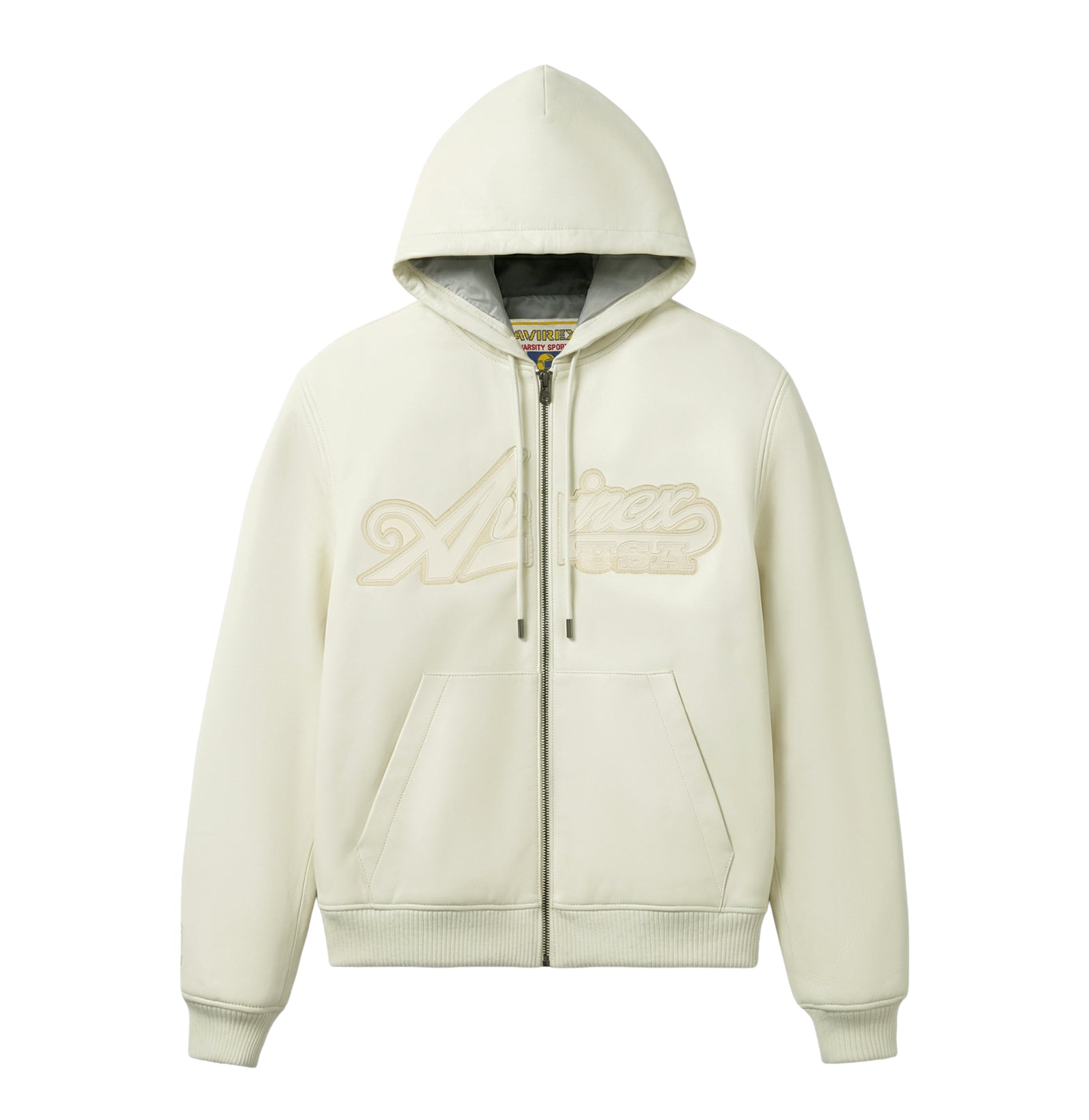 SCRIPT NAPPA LEATHER HOODIE – Avirex