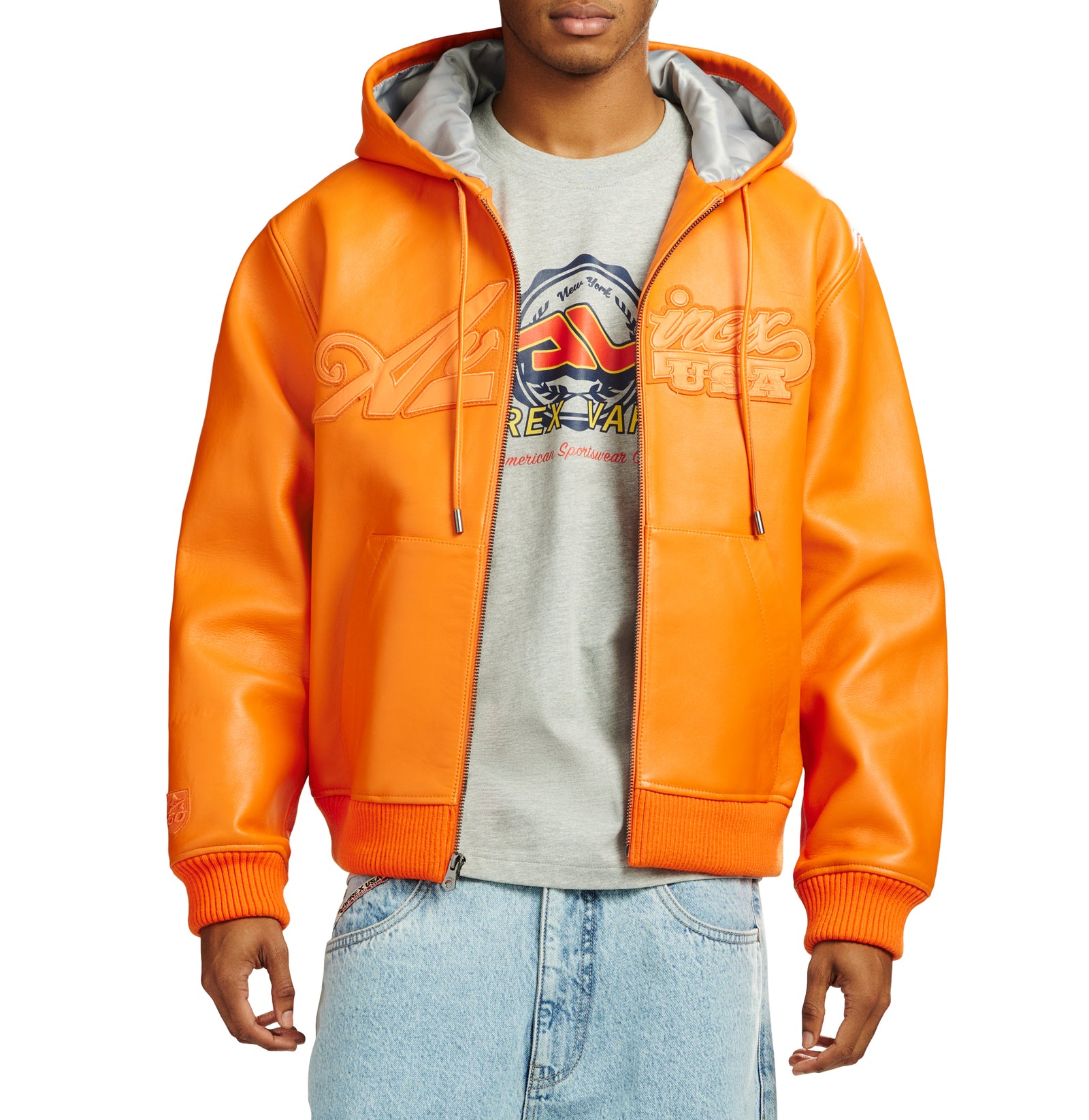 SCRIPT NAPPA LEATHER HOODIE – Avirex