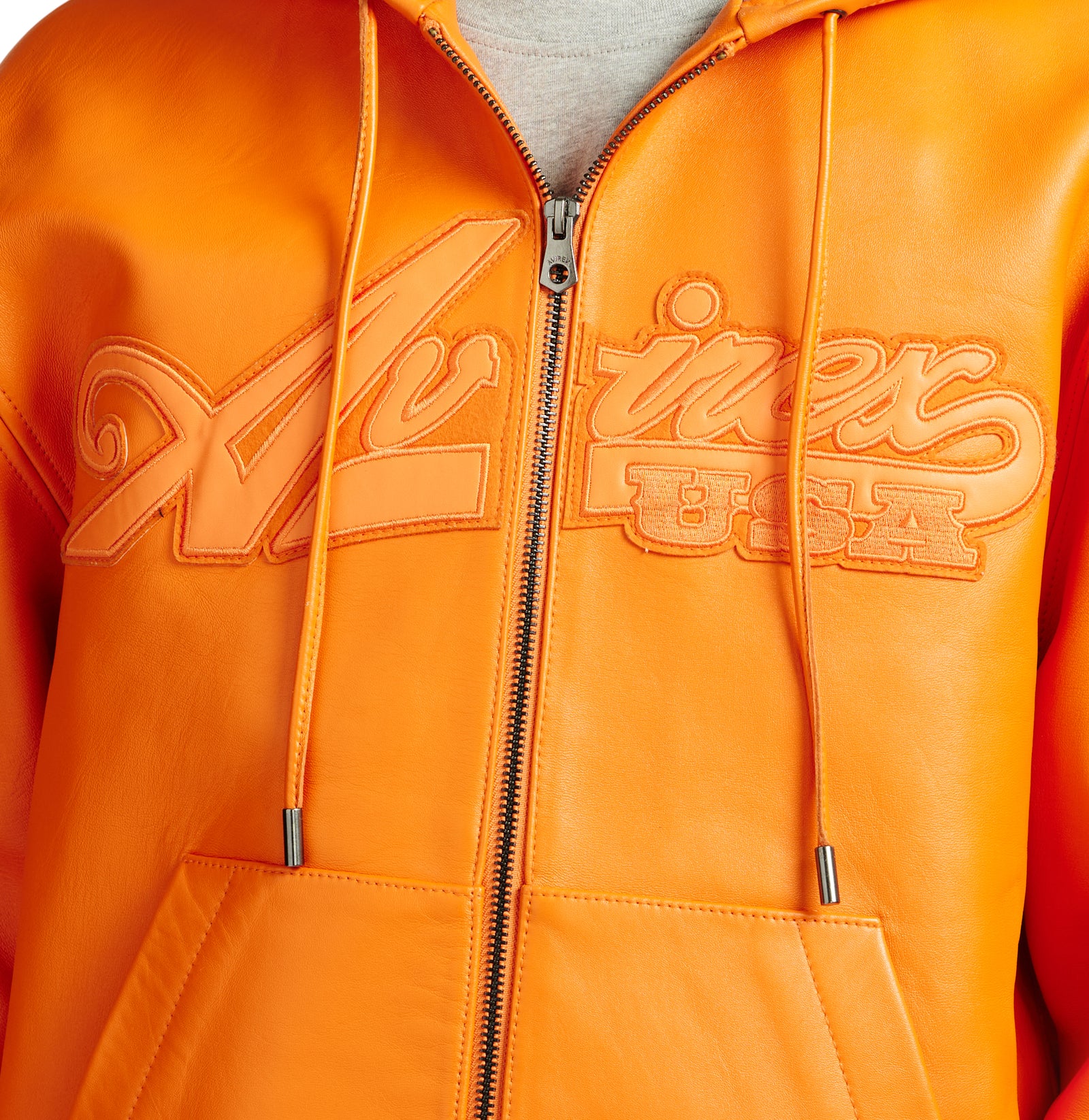 SCRIPT NAPPA LEATHER HOODIE – Avirex