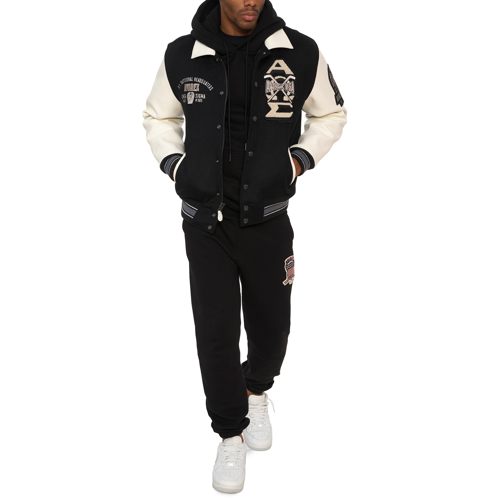 Avirex Men s Omega Wool Leather Varsity Jacket