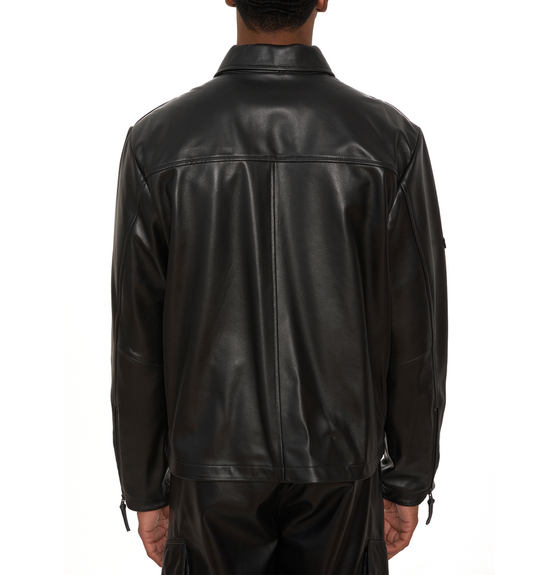 LEATHER AVIATOR SHIRT
