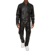 LEATHER AVIATOR SHIRT