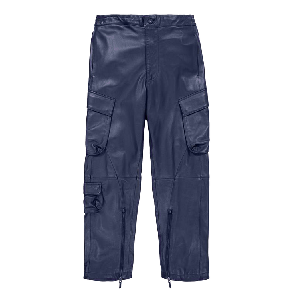 Avirex Leather Cargo Pant Navy Blue