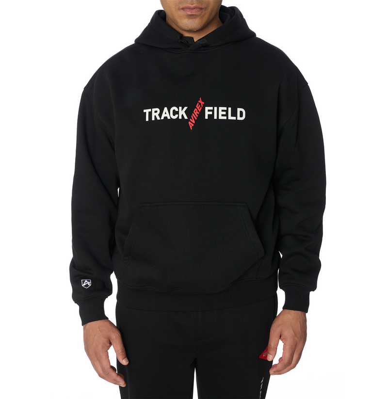 Avirex Track N Field Cotton Hoodie - Black