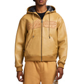 SCRIPT NAPPA LEATHER HOODIE