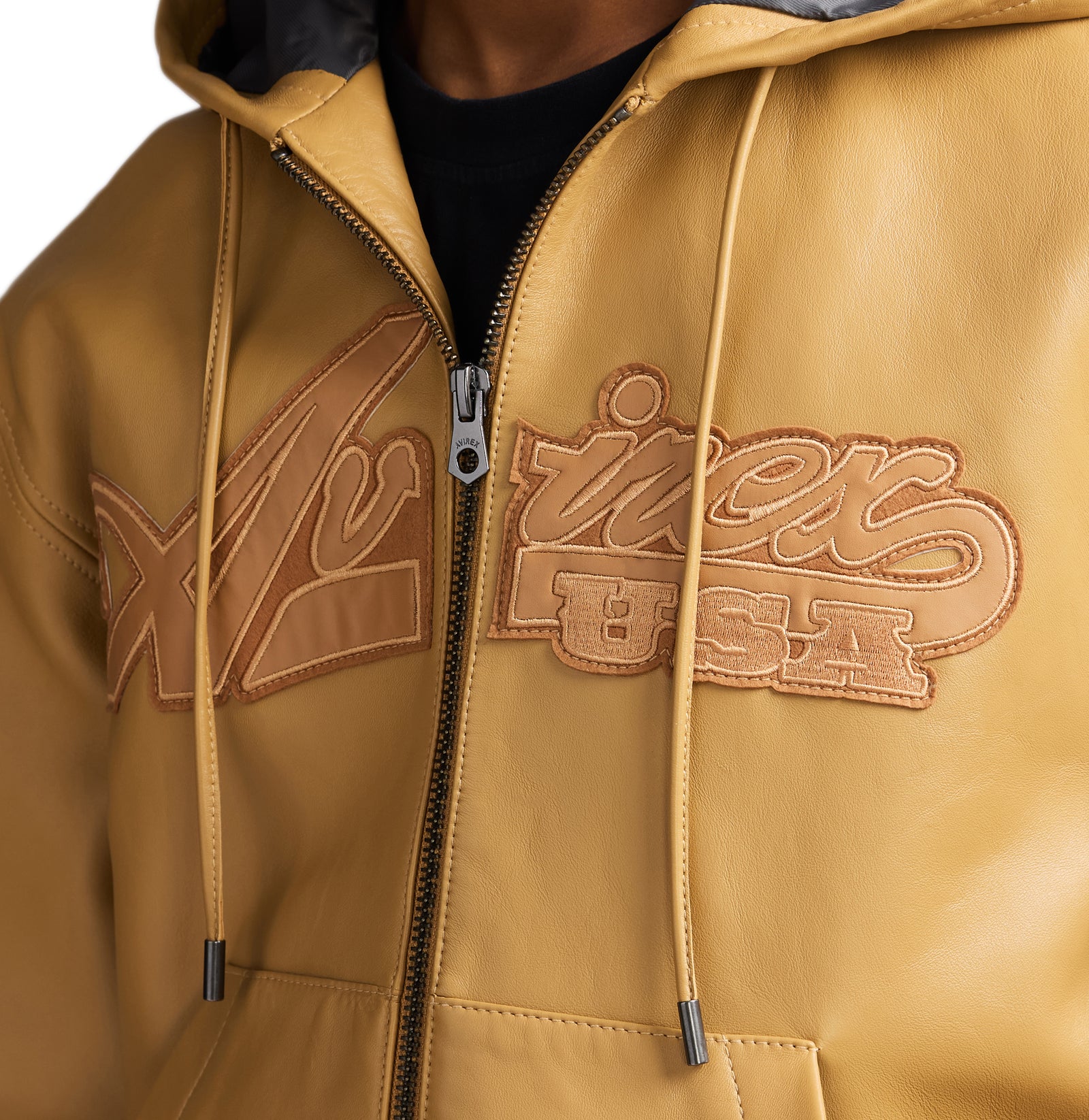 AVIREX leather hoodie レザー パーカー サイズL SCRIPT NAPPA LEATHER HOODIE – Avirex