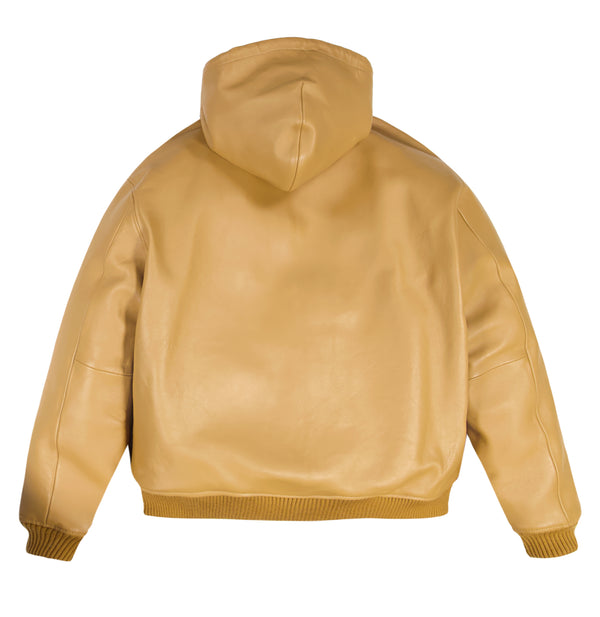 SCRIPT NAPPA LEATHER HOODIE