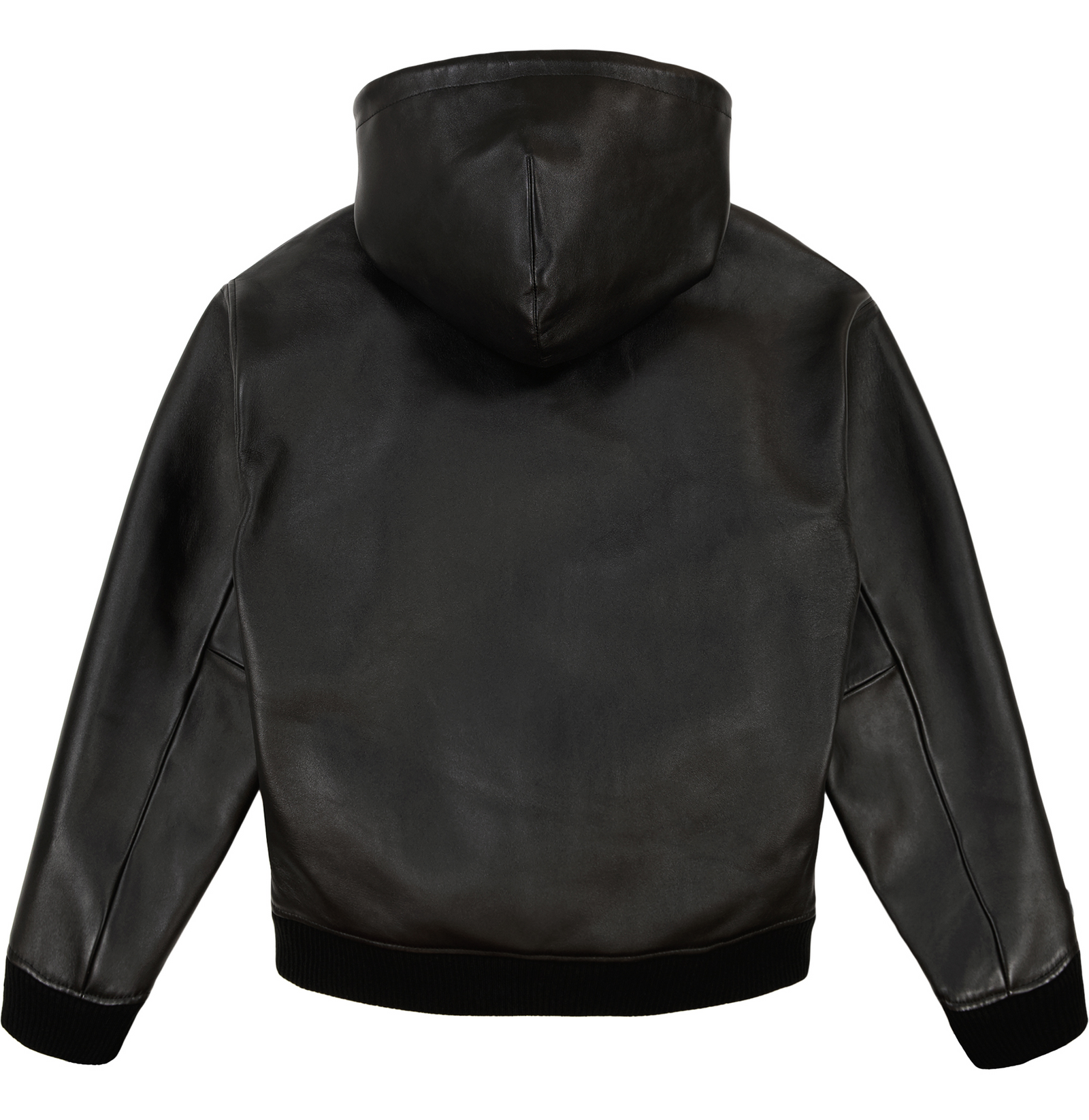 レザージャケット・コート AVANDRESS Enamel Faux Leather Hoodie Black AVF241O21_SCRIPT_NAPPA_HOODIE_
