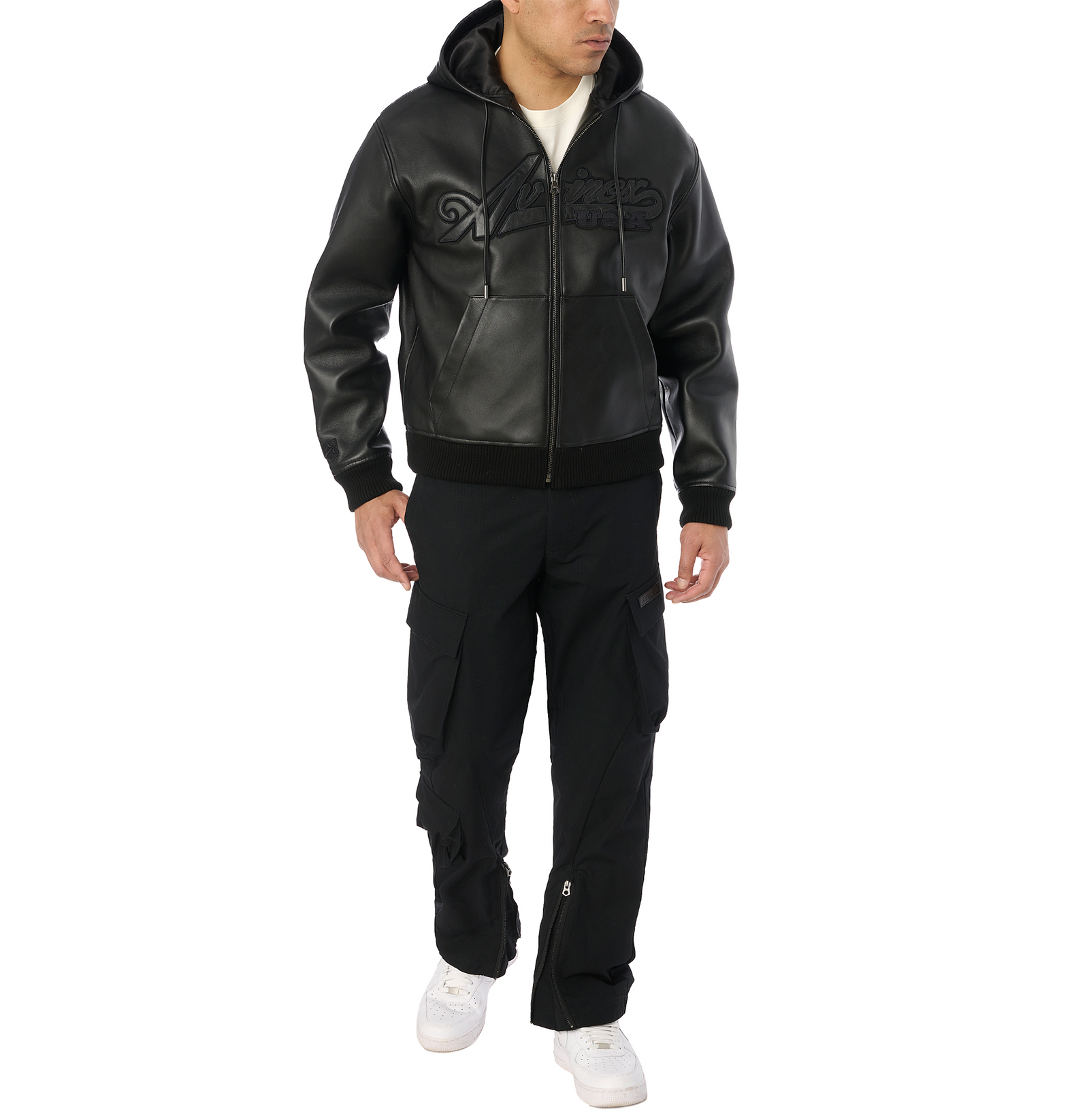 SCRIPT NAPPA LEATHER HOODIE – Avirex