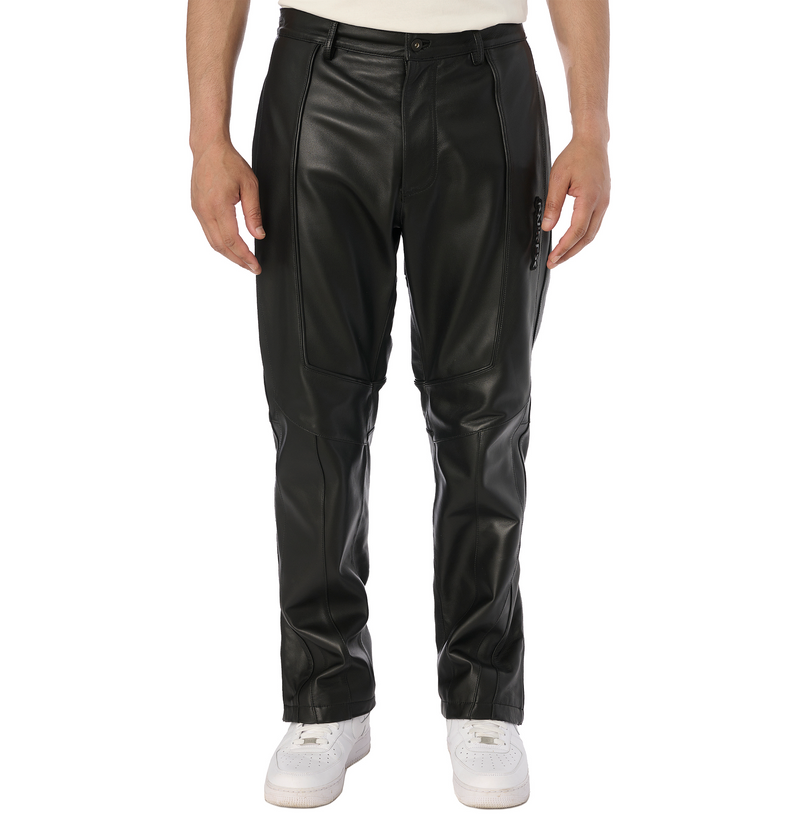 BLACK-OUT LEATHER RACER PANT