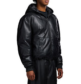 NAPPA LEATHER PUFFER HOODIE