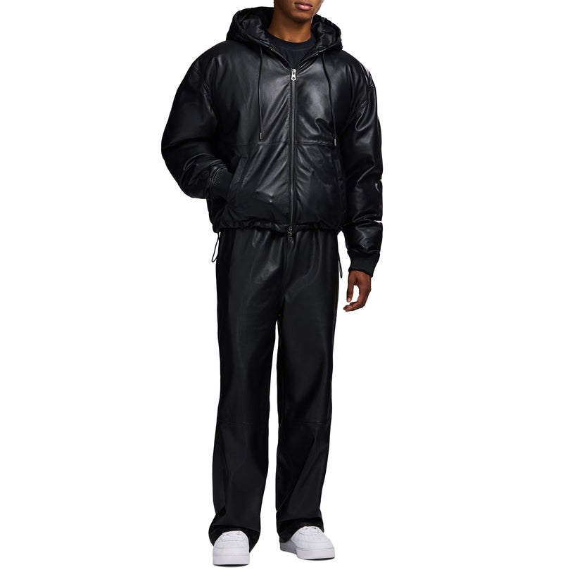 NAPPA LEATHER PUFFER HOODIE