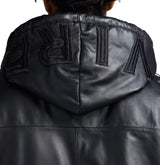 NAPPA LEATHER PUFFER HOODIE