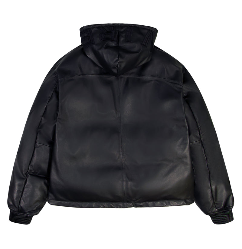 NAPPA LEATHER PUFFER HOODIE