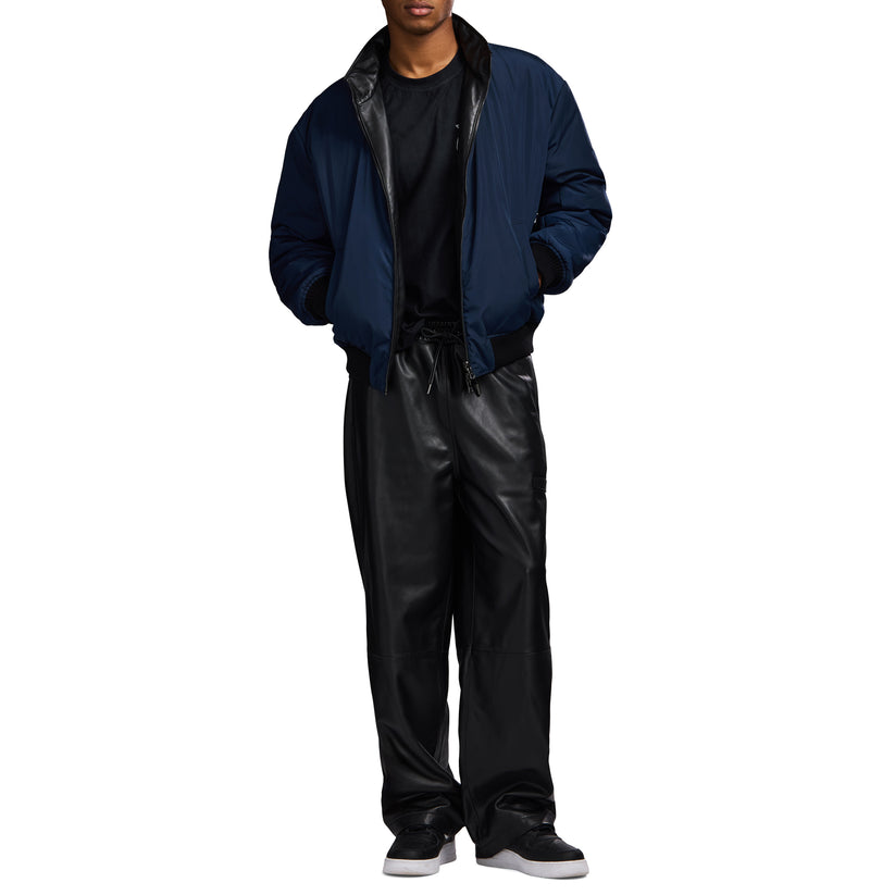 REVERSIBLE NAPPA LEATHER TRACK JACKET
