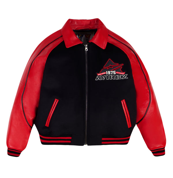 CLASSIC WOOL LEATHER VARSITY JACKET