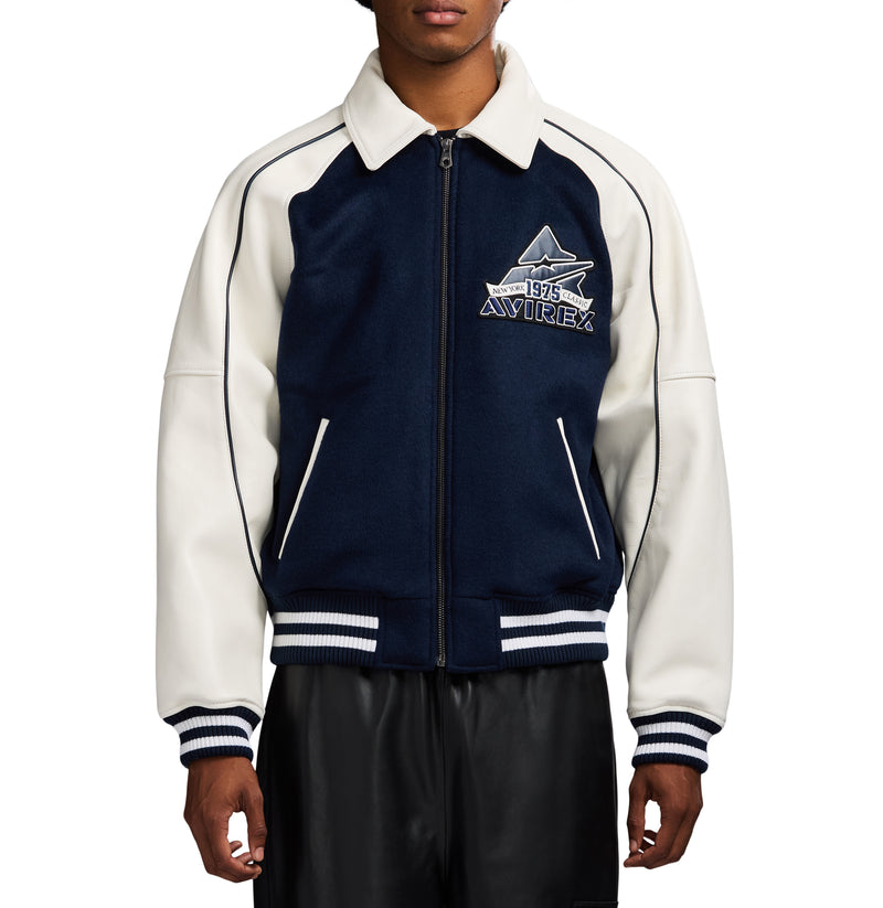 CLASSIC WOOL LEATHER VARSITY JACKET