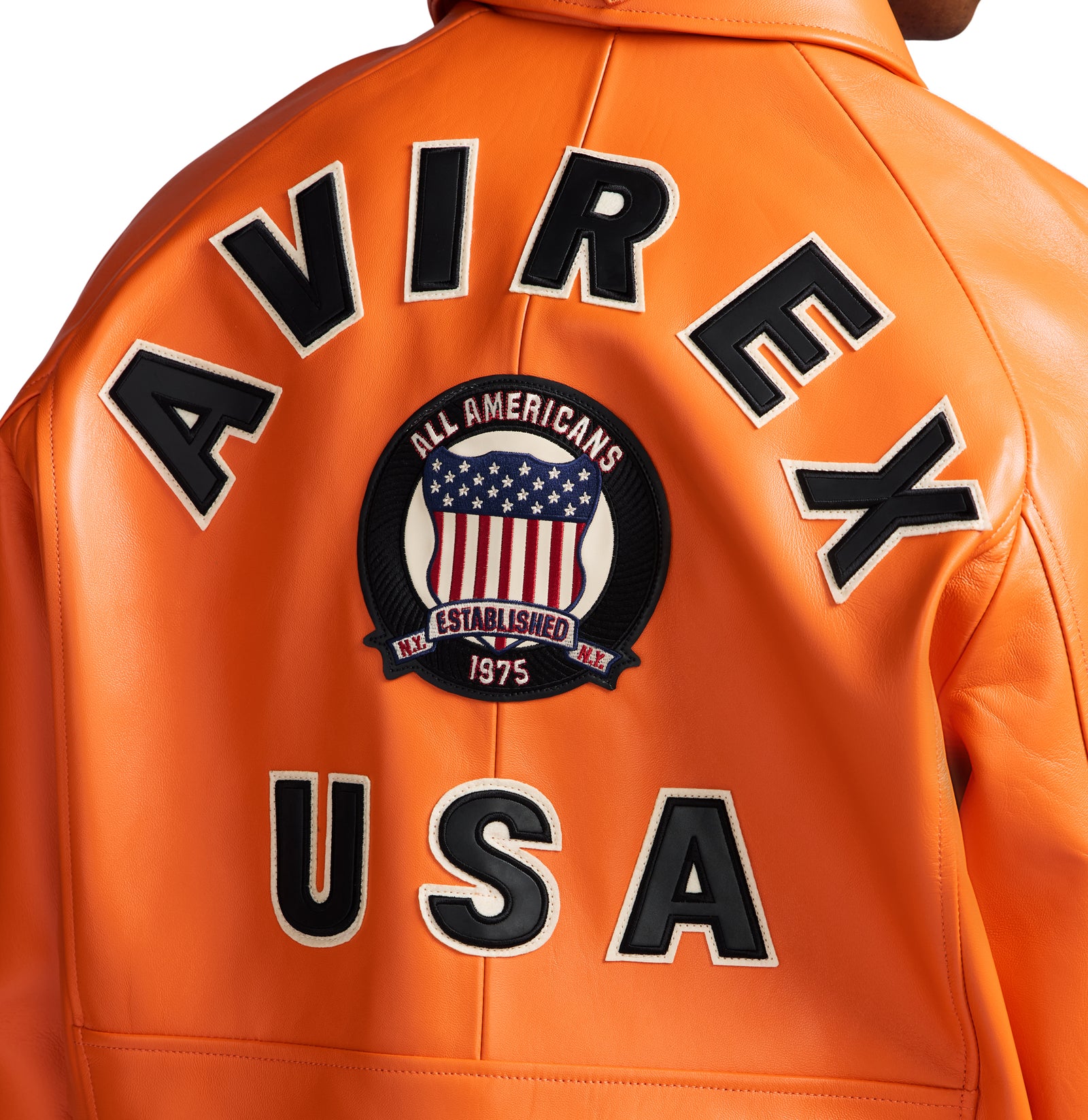 AVIREX オレンジ パーカー USA NEW YORK 中古・古着通販】AVIREX (アヴィレックス) パーカー オレンジ サイズ