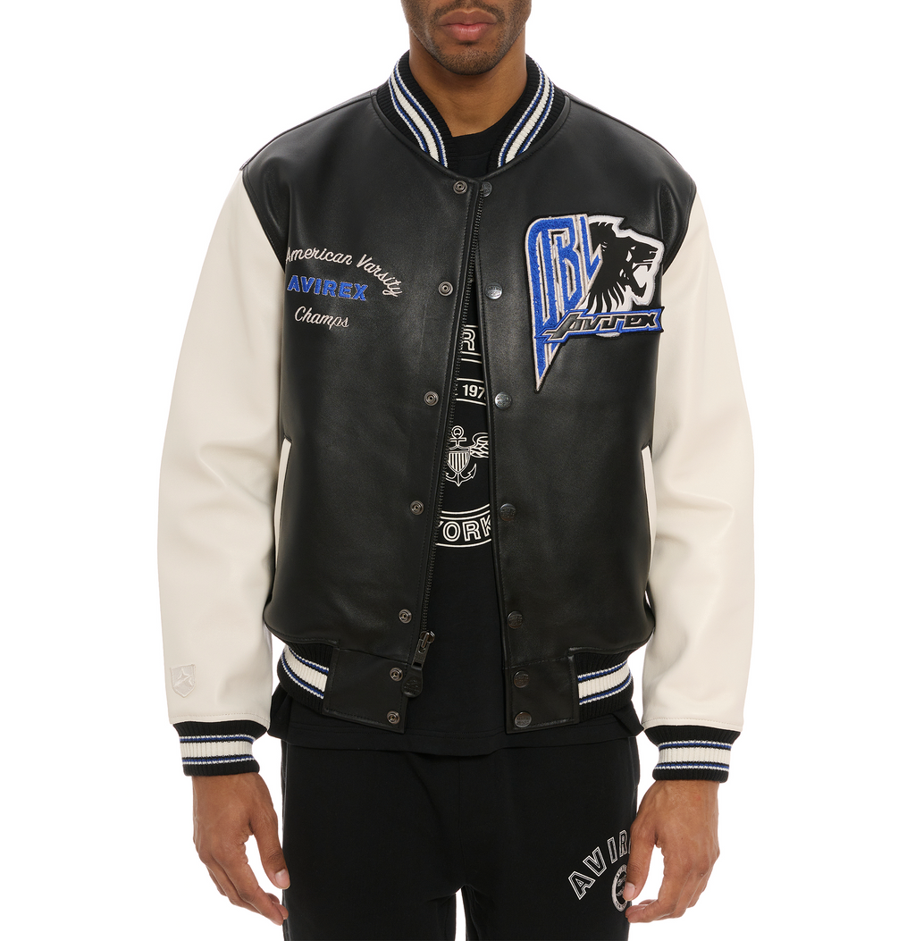 BLACK LIONS VARSITY JACKET Avirex