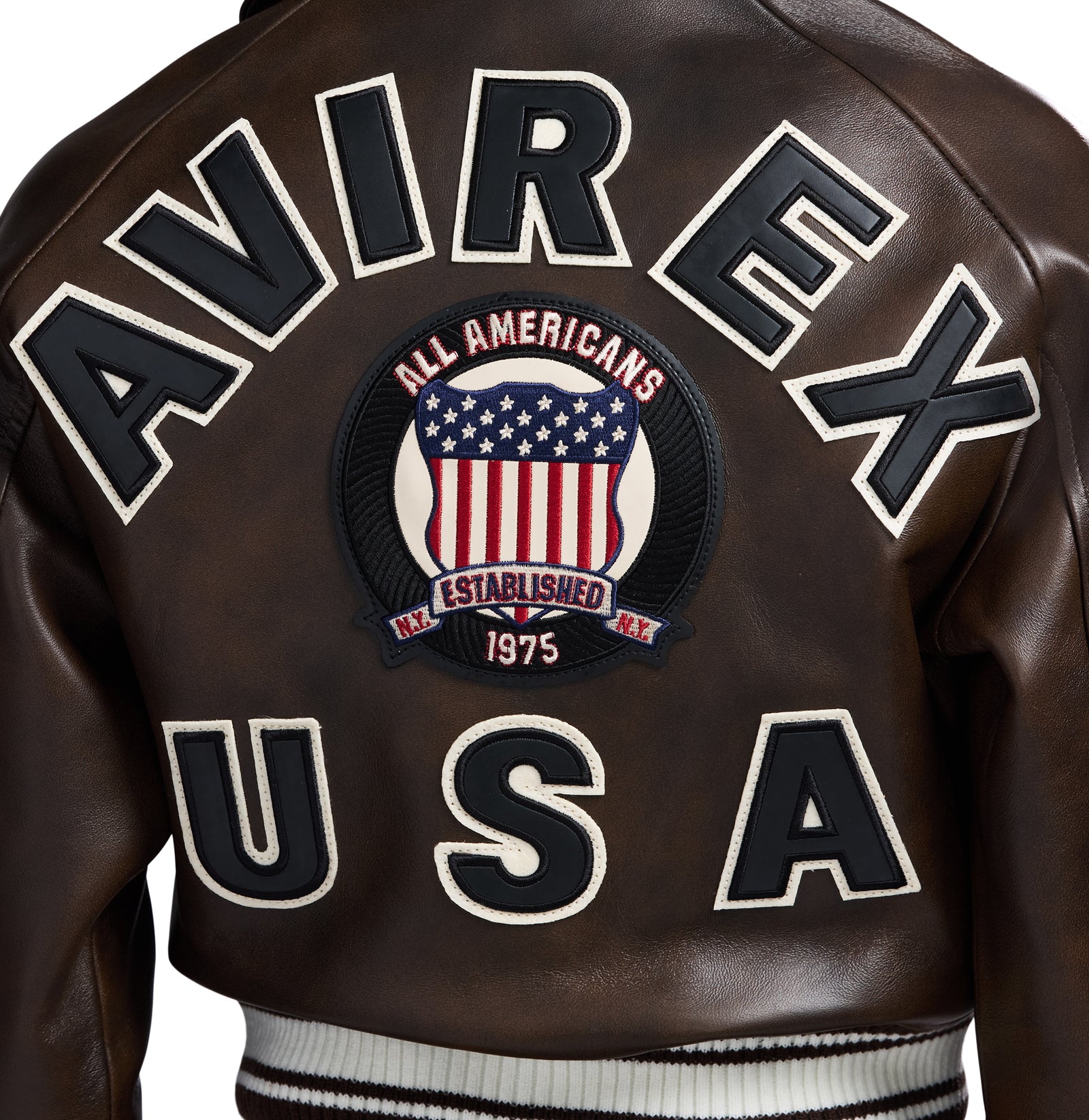 AVIREX ブラウンレザージャケット ニューヨーク【ブラウンロゴ希少品】 AVIREX(アヴィレックス) / レザージャケット・ブルゾン/XS/レザー/BRW