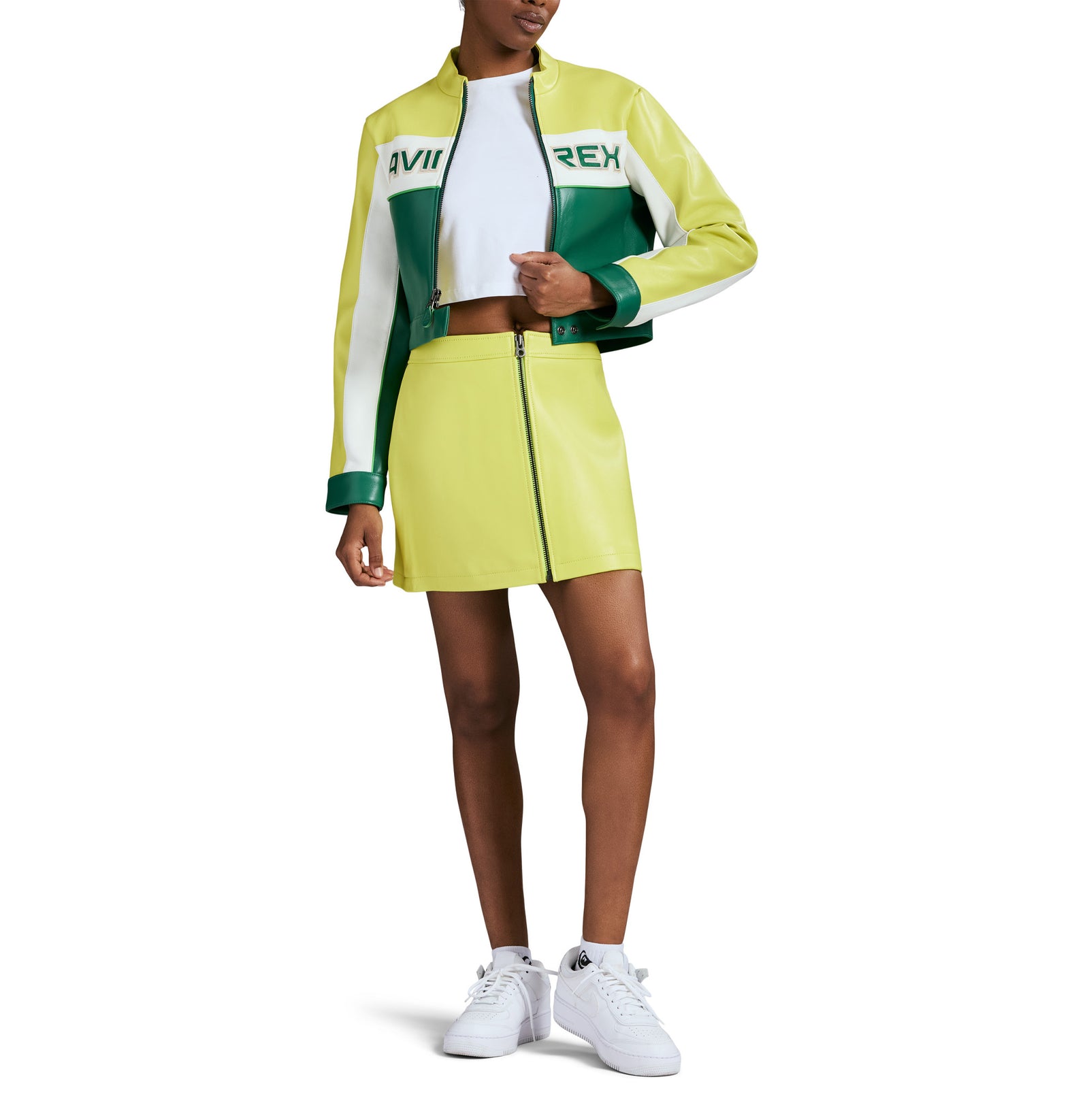 CROPPED COLORBLOCK MOTO JACKET – Avirex