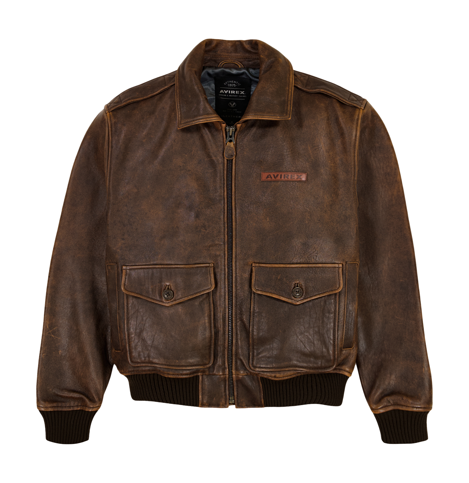 Leather Bomber Avirex Motorcycle Jacket Avirex Black Icon Leather