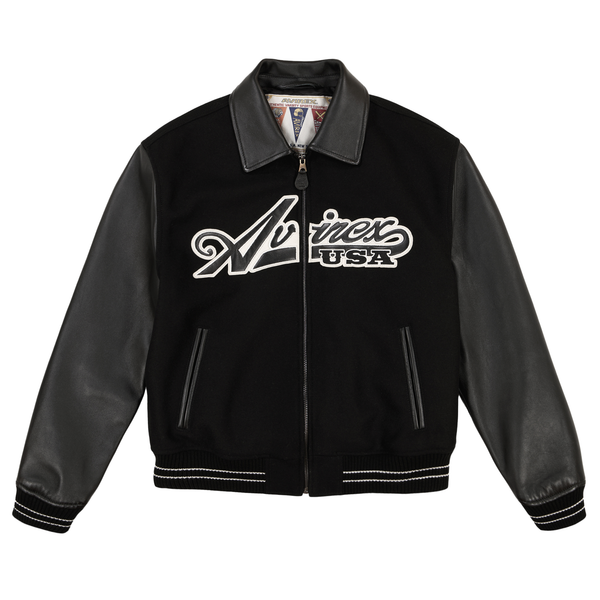 ピ*ズ様 AVIREX varsity jacket Black レザー　刺繍 Avirex_Men_145_copy_600x600_cr