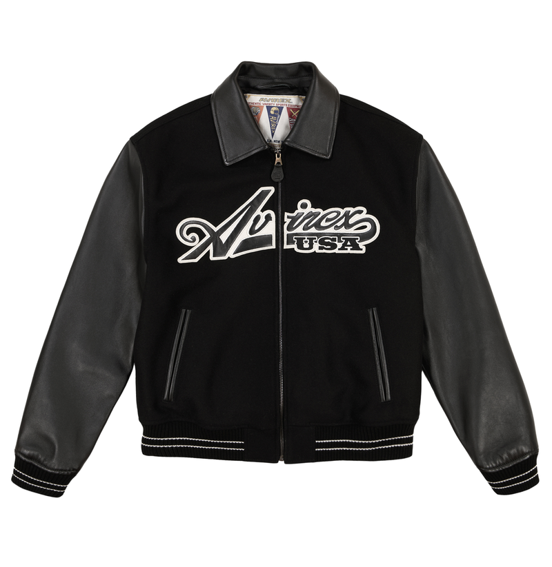 SCRIPT WOOL LEATHER JACKET – Avirex