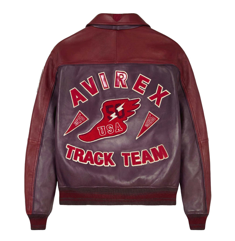 AVIREX 赤 レザージャケット TRACK FIELD　サイズS TRACK TEAM JACKET – Avirex