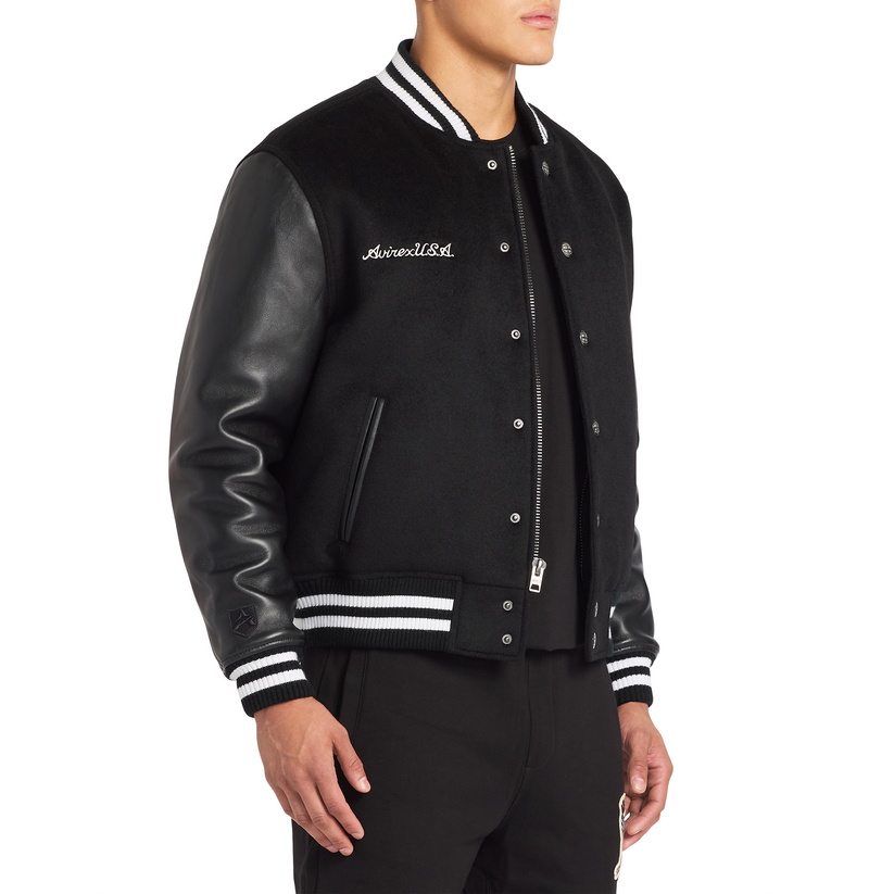 WOOL LEATHER VARSITY JACKET – Avirex WOOL LEATHER VARSITY JACKET – Avirex