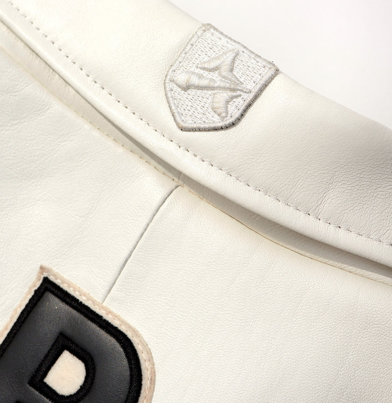 Louis Vuitton Black/White Lambskin Leather Varsity Jacket L Louis