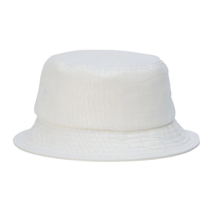 CROC EMBOSSED ICON LEATHER BUCKET HAT