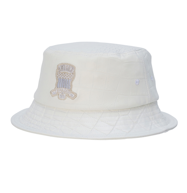 CROC EMBOSSED ICON LEATHER BUCKET HAT