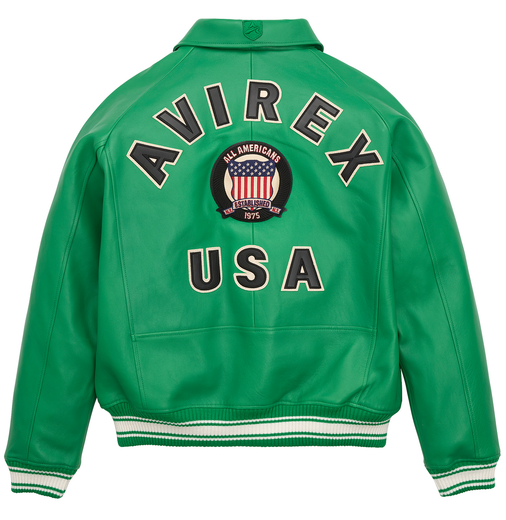 Leather avirex jacket deals