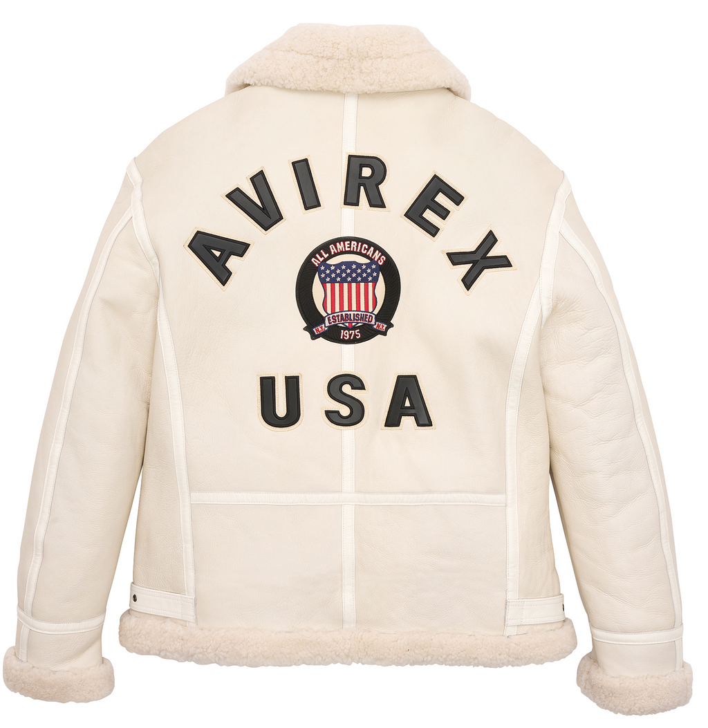 White avirex leather jackets store