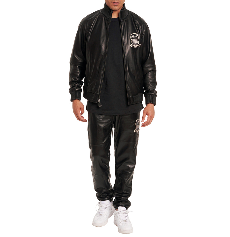 LEATHER TRACK PANT